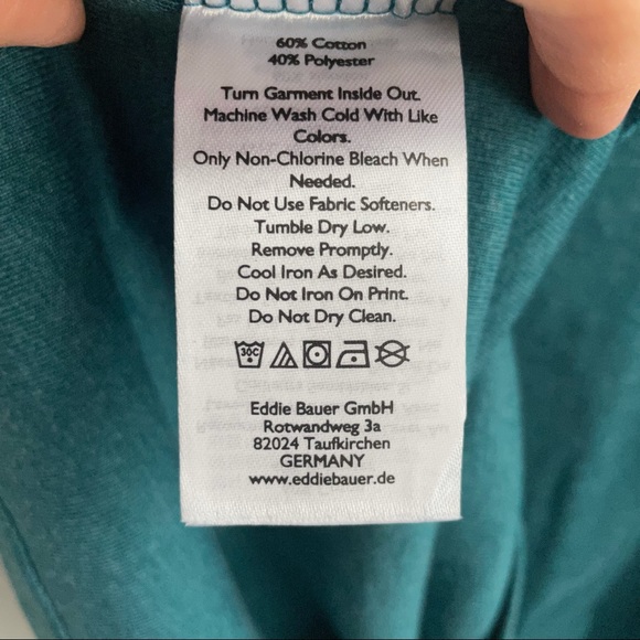 Eddie Bauer Favorite Long-Sleeve V-Neck Tee T-Shirt Dark Teal Size XS - Picture 6 of 8